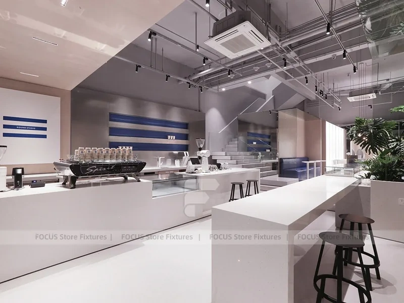 Double Height Wood Coffee Roastery Bar