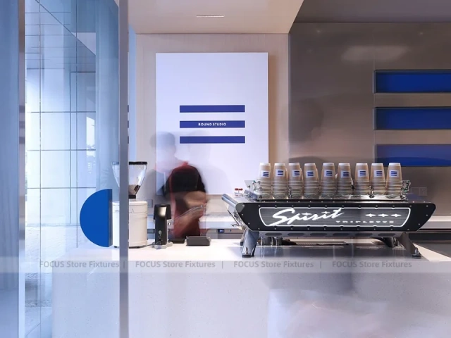 Double Height Wood Coffee Roastery Bar