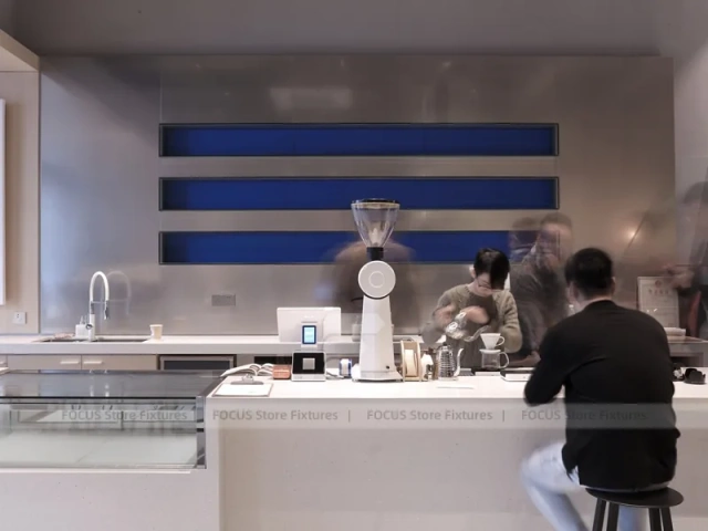 Double Height Wood Coffee Roastery Bar
