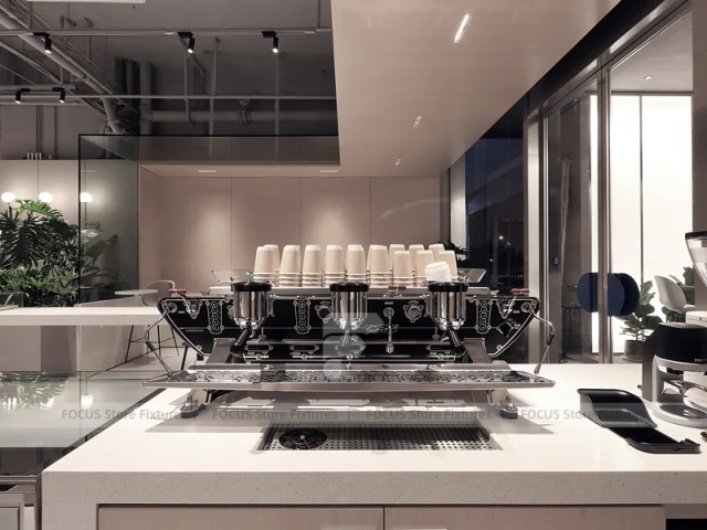 Double Height Wood Coffee Roastery Bar
