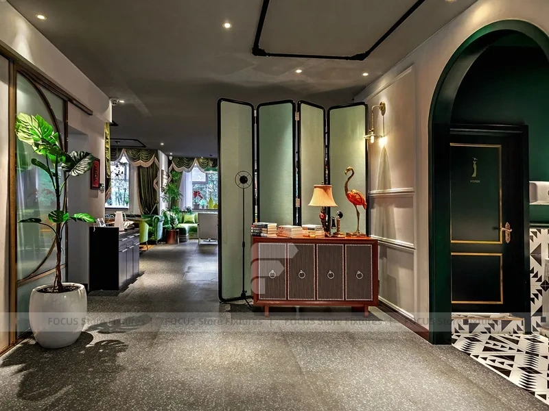 Framed Window Beverage Cafe Entrance Design