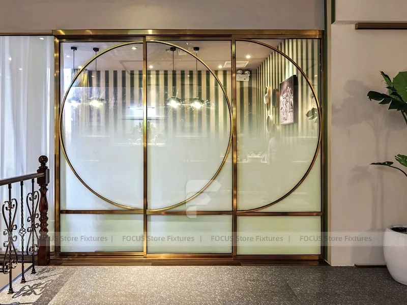 Framed Window Beverage Cafe Entrance Design