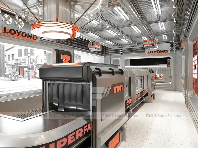 Futuristic Beverage Shop Service Line Layout