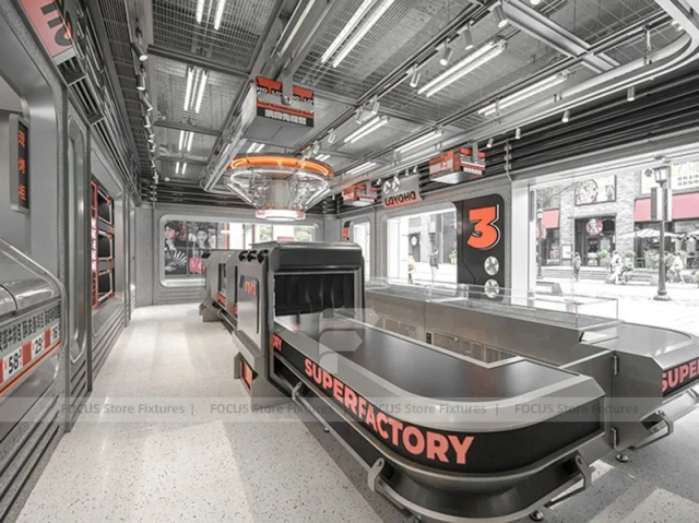 Futuristic Beverage Shop Service Line Layout