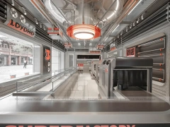 Futuristic Beverage Shop Service Line Layout