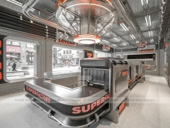 Futuristic Beverage Shop Service Line Layout