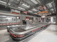 Futuristic Beverage Shop Service Line Layout