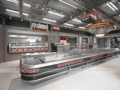 Futuristic Beverage Shop Service Line Layout