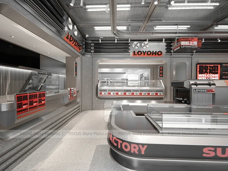 Futuristic Beverage Shop Service Line Layout