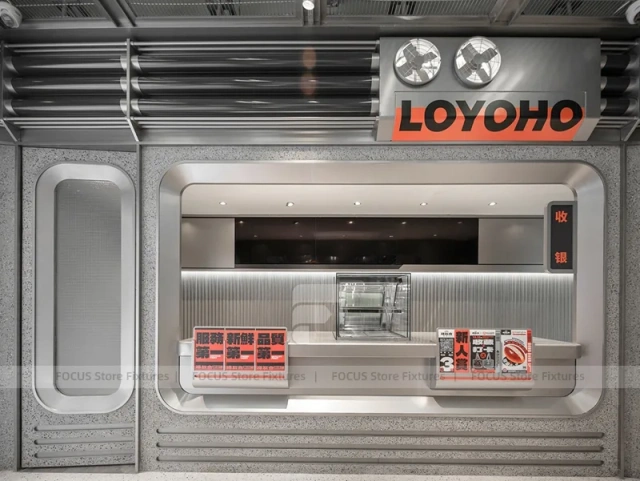 Futuristic Beverage Shop Service Line Layout