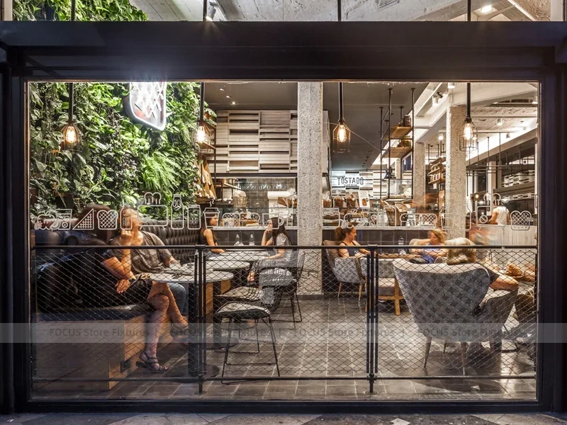 Glass Front Coffee Shop Lounge Layout