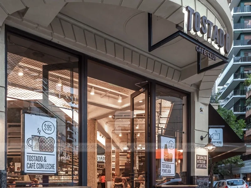 Glass Front Coffee Shop Lounge Layout