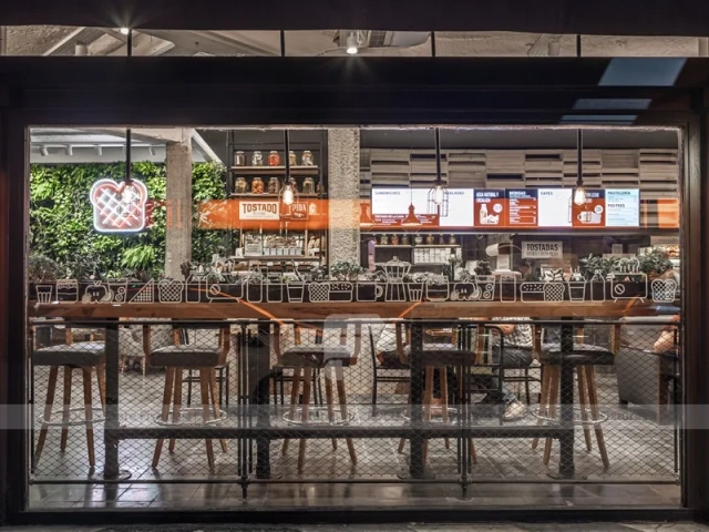 Glass Front Coffee Shop Lounge Layout