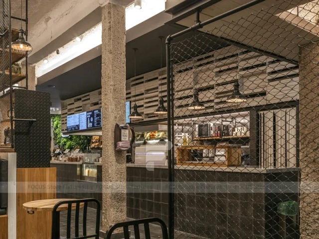 Glass Front Coffee Shop Lounge Layout