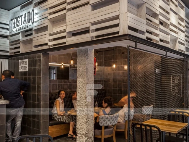 Glass Front Coffee Shop Lounge Layout