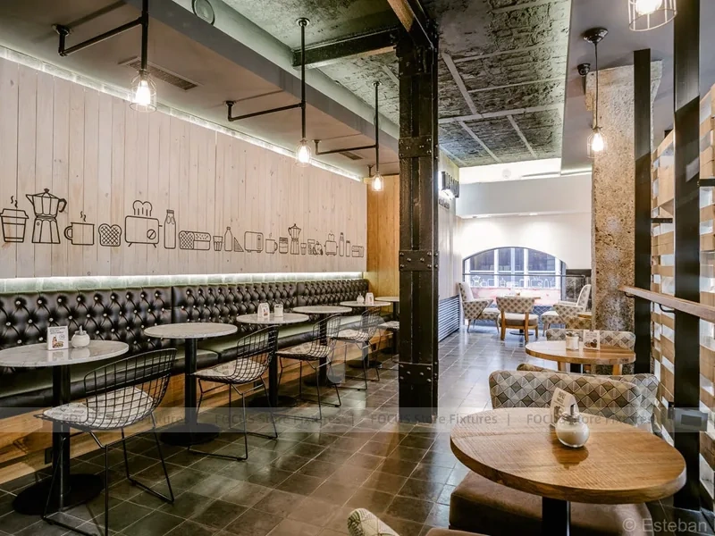 Glass Front Coffee Shop Lounge Layout