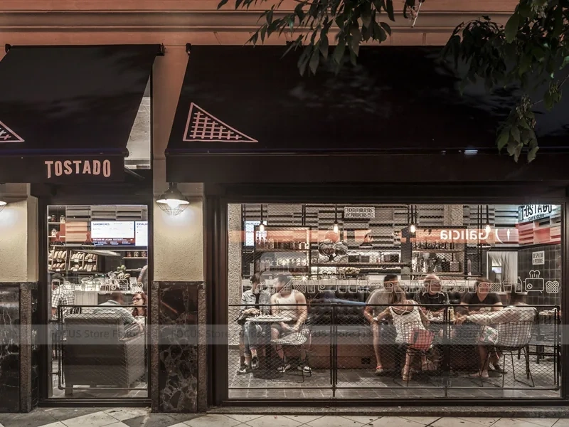 Glass Front Coffee Shop Lounge Layout