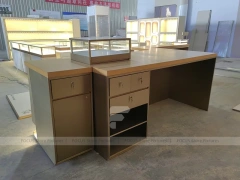 Gold And White Beverage Service Counter