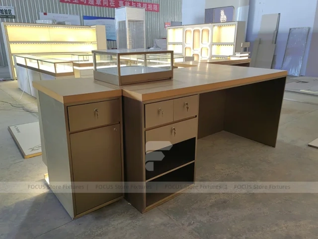 Gold And White Beverage Service Counter