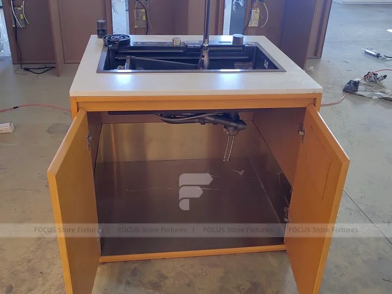 Gold And White Beverage Service Counter