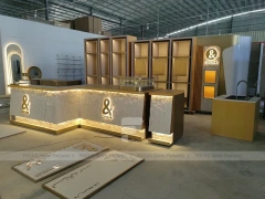 Gold And White Beverage Service Counter
