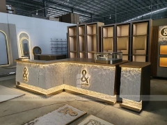 Gold And White Beverage Service Counter