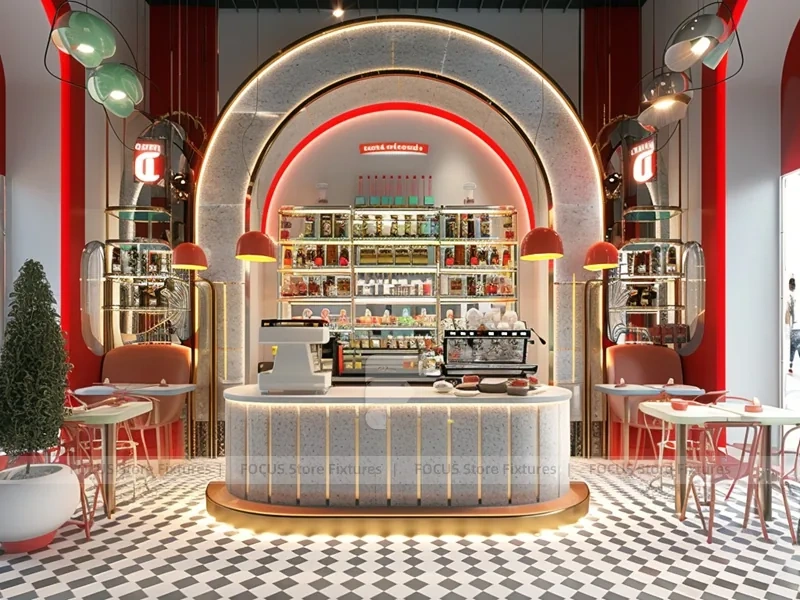 Gold Arch Coffee Bar Counter Layout