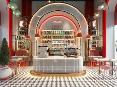 Gold Arch Coffee Bar Counter Layout