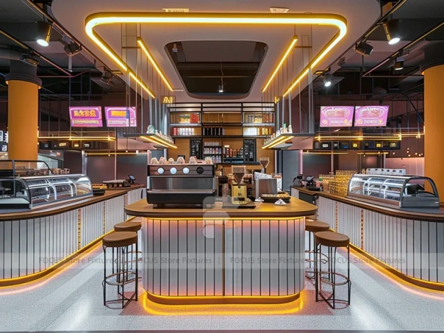 Gold Ceiling Beverage Island Kiosk