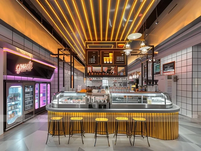 Gold Ceiling Beverage Island Kiosk
