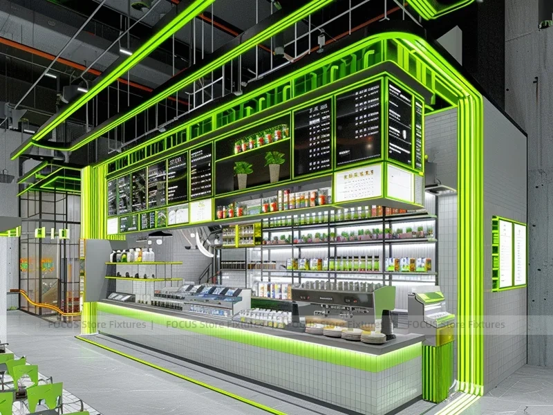 Gold Ceiling Beverage Island Kiosk