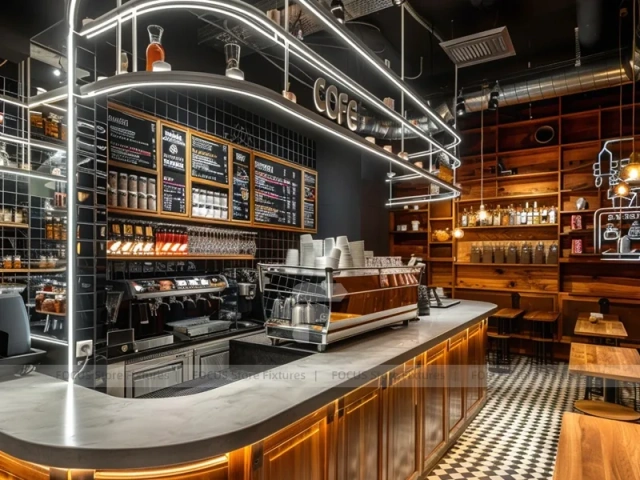 Gold Lit Coffee Island Counter