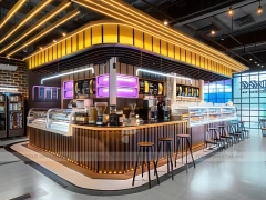 Gold Lit Coffee Island Counter