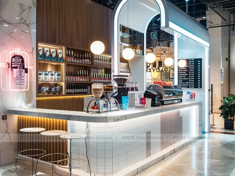 Gold Lit Coffee Island Counter