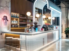 Gold Lit Coffee Island Counter