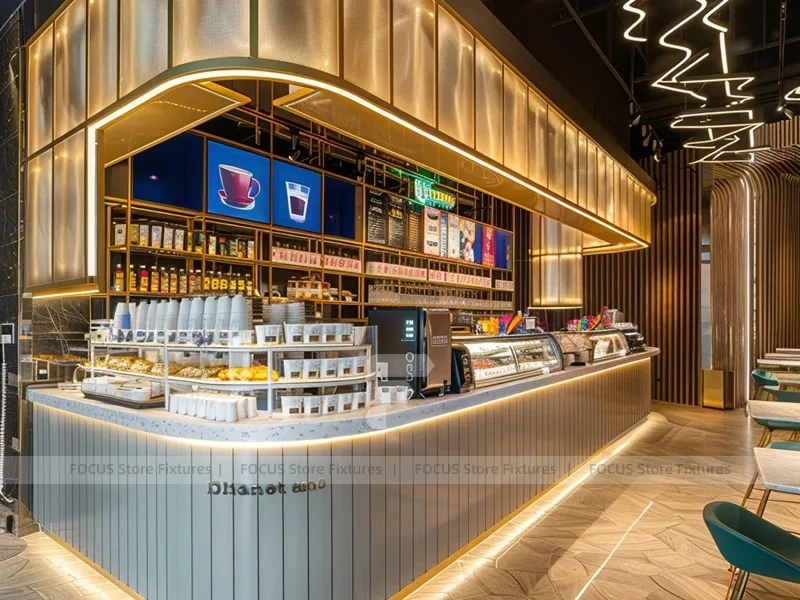 Gold White Beverage Island Counter