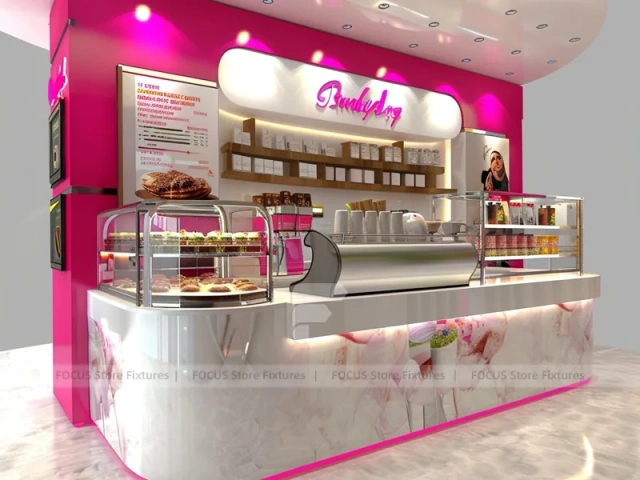 Gold White Beverage Island Counter