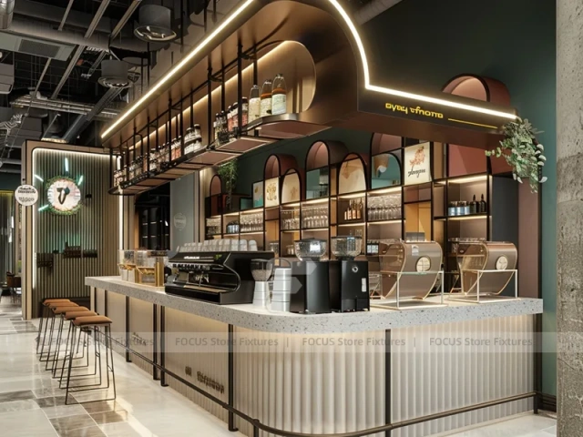 Green Arch Coffee Bar Counter Layout