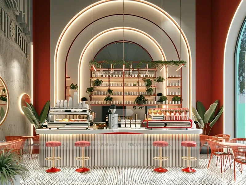 Green Arch Coffee Bar Counter Layout