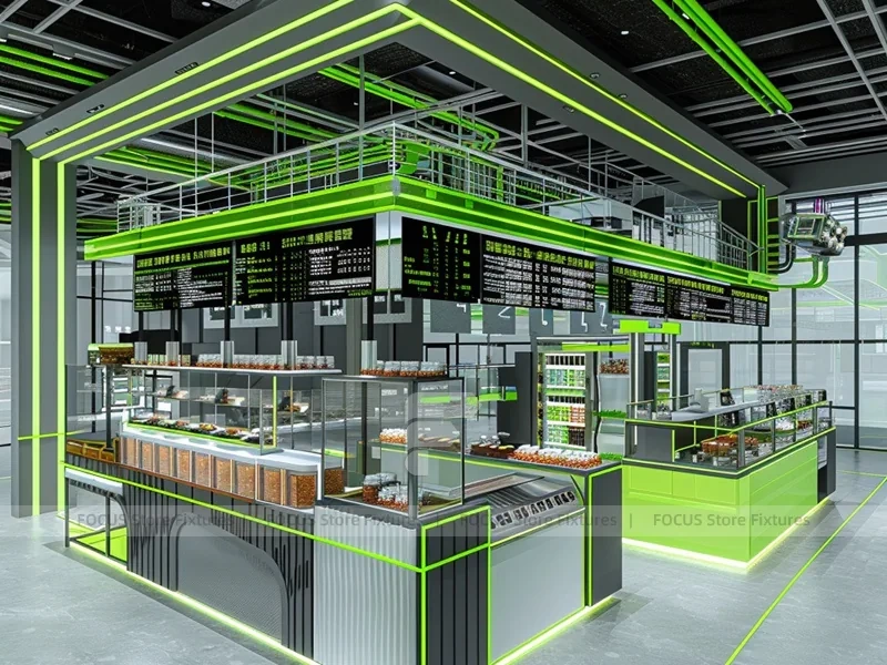 Green Arch Coffee Bar Counter Layout