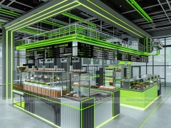 Green Arch Coffee Bar Counter Layout