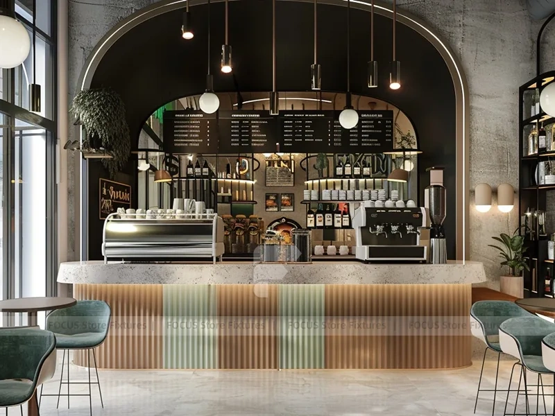 Green Arch Coffee Bar Counter Layout