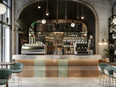 Green Arch Coffee Bar Counter Layout