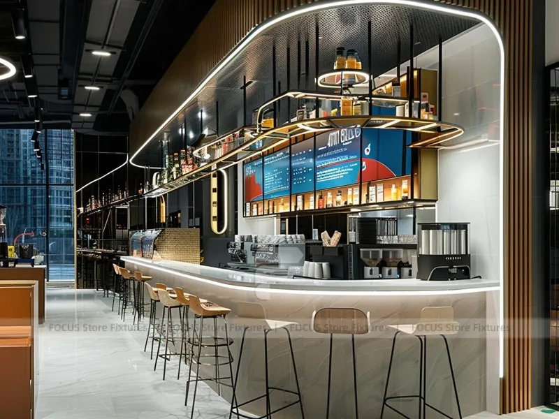 Green Arch Coffee Bar Counter Layout