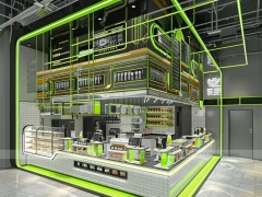 Green Arch Coffee Bar Counter Layout