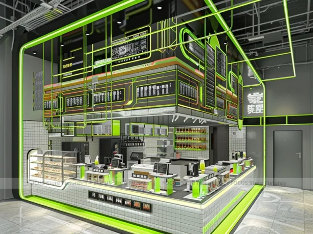 Green Arch Coffee Bar Counter Layout