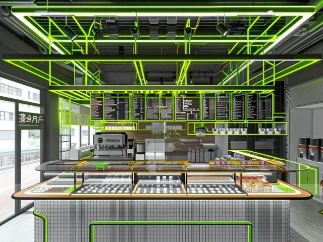 Green Arch Coffee Bar Counter Layout