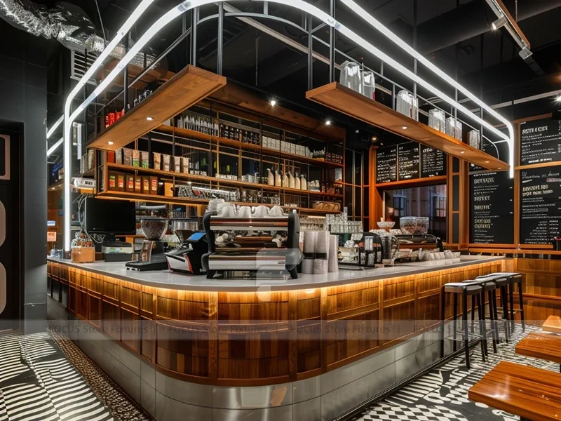 Green Arch Coffee Bar Counter Layout