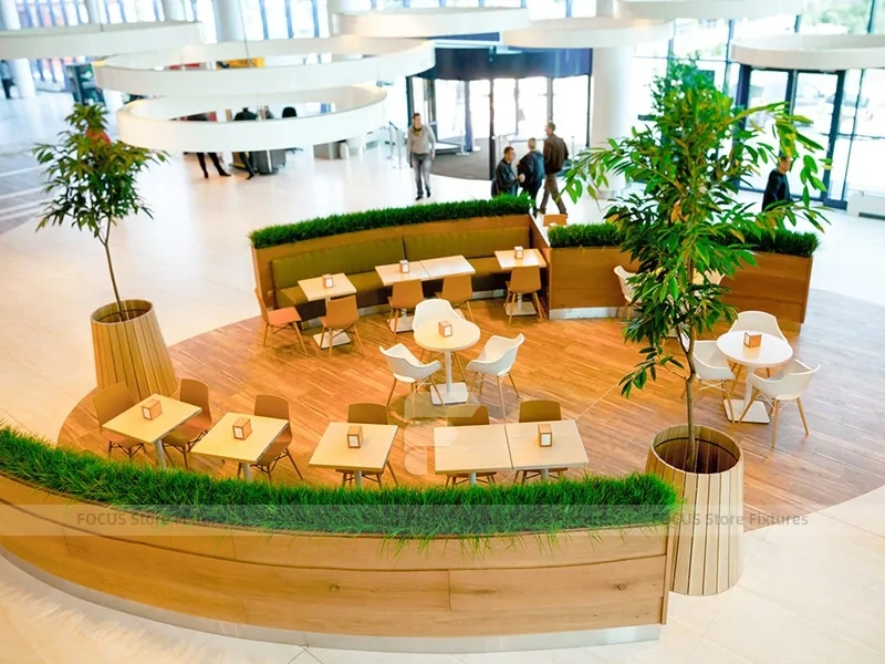 Green Cafe Mall Kiosk Seating Layout