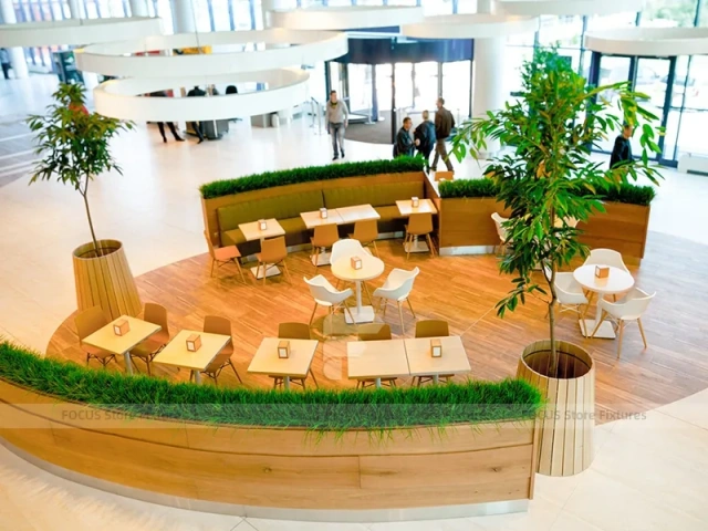 Green Cafe Mall Kiosk Seating Layout